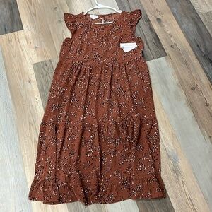 Brannan Short Sleeve Pin Dot Midi Fit + Flare Dress Size Medium